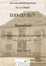 Délibérations du conseil municipal. 18 juin 1927-29 août 1937