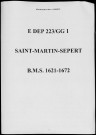 Baptêmes, mariages, sépultures (1621-1672)
