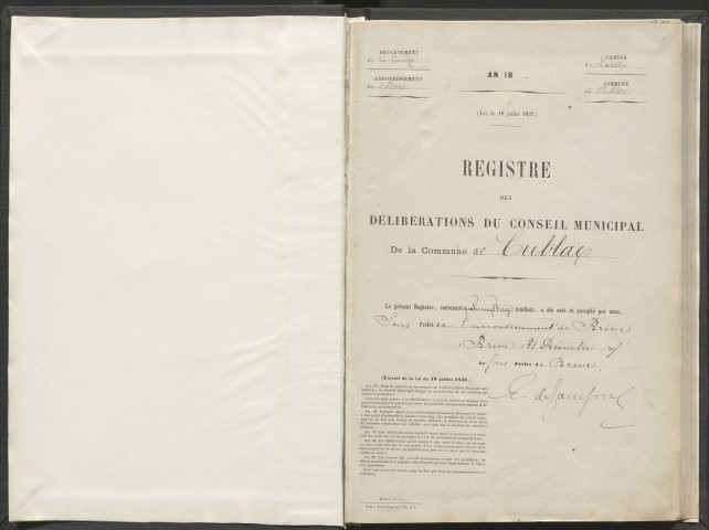 Délibérations du conseil municipal. 21 mai 1868-27 mai 1877