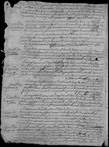 Baptêmes, mariages, sépultures (1733-1772)