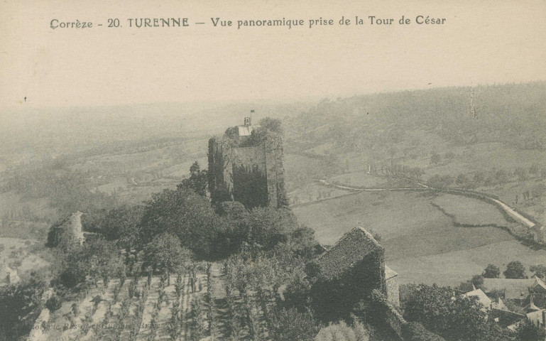 Turenne : "Corrèze - 20. Turenne - Vue panoramique prise de la tour de César".