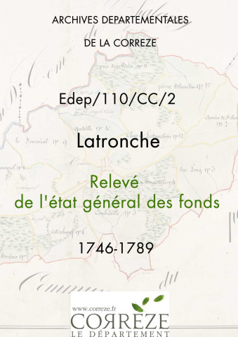 Relevé de l'état général des fonds. 1746-1789
