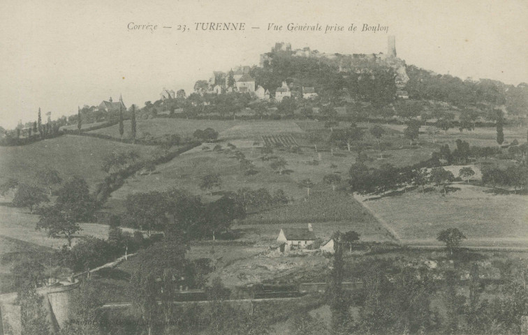 Turenne : "Corrèze - 23. Turenne - Vue générale prise de Boulon".