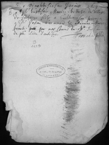 Baptêmes, mariages, sépultures (1626-1642)