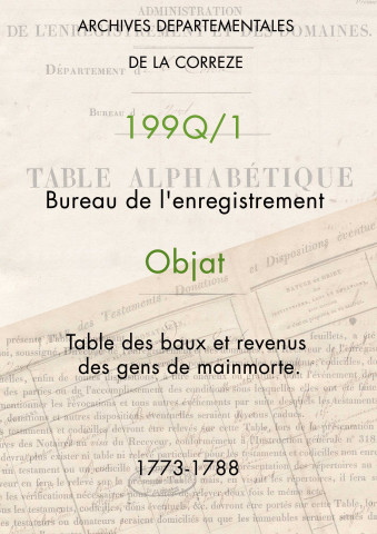 Table des baux et revenus des gens de mainmorte