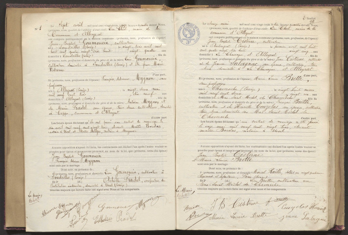 Naissances, mariages, décès (1923-1932).