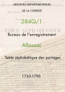Table des partages