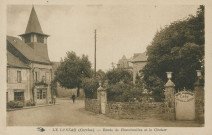 Le Lonzac : "Le Lonzac (Corrèze) - Route de Chamboulive et le clocher".
