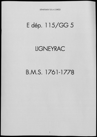 Baptêmes, mariages, sépultures (1761-1778)