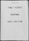 Baptêmes, mariages, sépultures (1761-1778)