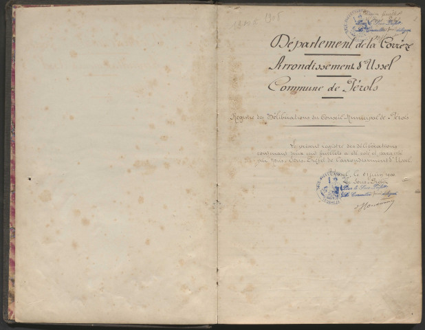 Délibérations du conseil municipal. 1er juillet 1900-10 mai 1908