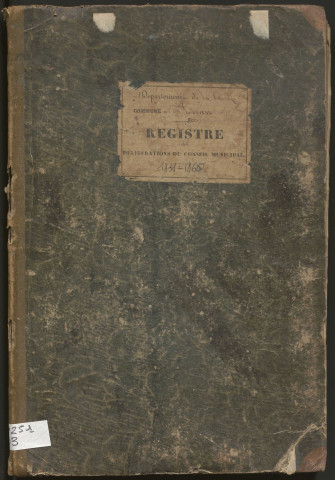 Délibérations du conseil municipal. 20 mai 1838-05 février 1860