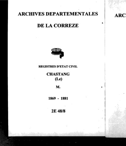 Mariages (1869-1881)