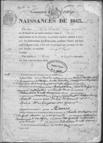 Naissances (1863-1882)