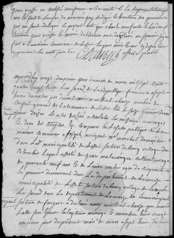 Naissances, mariages, décès (1793-1802)