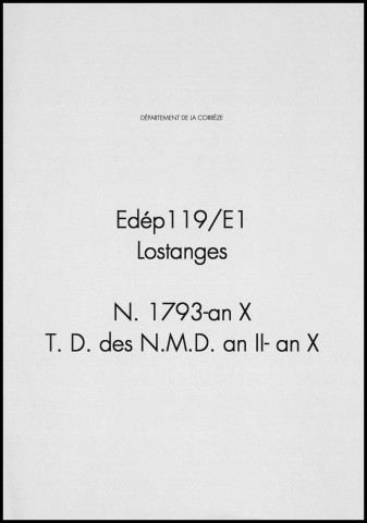 Naissances, Table des naissances, mariages, décès (1793-1802)
