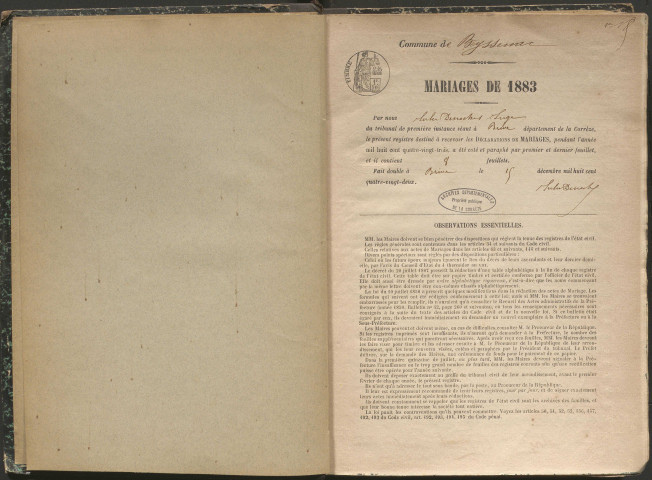 Mariages (1883-1902)