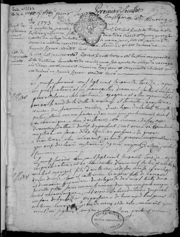 Baptêmes, mariages, sépultures (1773-1792)