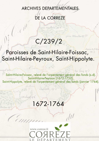 Paroisses de Saint-Hilaire-Foissac, Saint-Hilaire-Peyroux, Saint-Hippolyte.