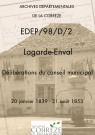 Délibérations du conseil municipal. 20 janvier 1839-21 août 1853