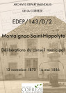 Saint-Hippolyte. Délibérations du conseil municipal. 13 novembre 1870-16 mai 1886