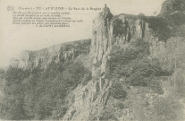 Aubazine : "Corrèze - 233 - Aubazine - Le saut de la Bergère" et poème de J. de Saint-germain (On dit qu'elle revient sur le sombre rocher, La petite bergère en sa robe de toile, Que sur l'arête aiguë, aux lueurs de l'étoile, Subtile comme un rayon, transpoarent comme un voile Flotte parfois, les soirs, son fantôme léger).