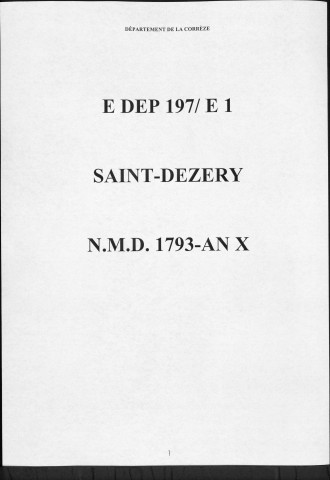 Naissances, mariages, décès (1793-1802)