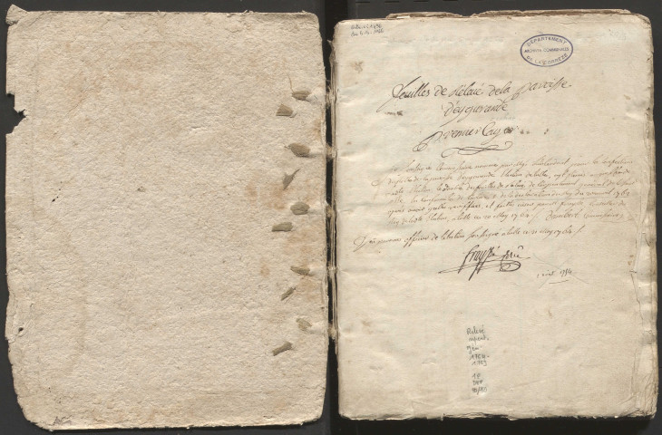 Relevé de l'arpentement général des fonds.