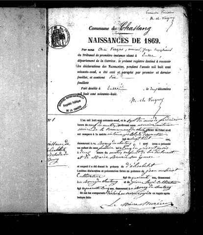 Naissances (1869-1881)
