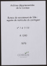 Classe 1876 : matricules 1 à 1115.