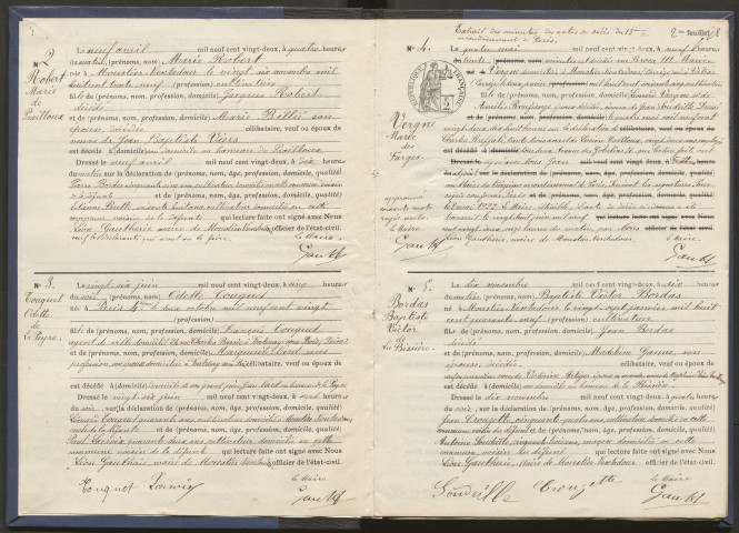 Décès (1922-1932).