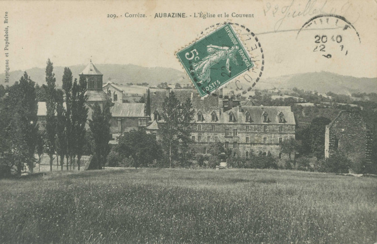 Aubazine : "209. - Corrèze - Aubazine - L'église et le couvent".