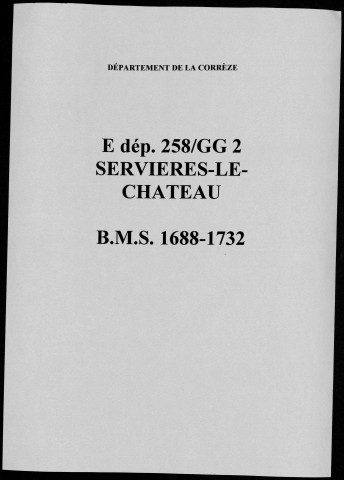 Baptêmes, mariages, sépultures (1688-1732)