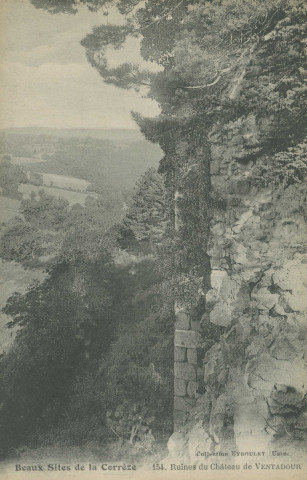 Moustier-Ventadour : "Beaux sites de la Corrèze - 154. Ruines du château de Ventadour".
