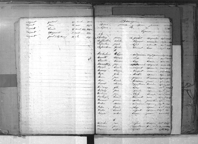 Tables décennales des mariages (1843-1852)