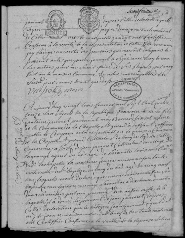 Naissances, mariages, décès (1793-1802)
