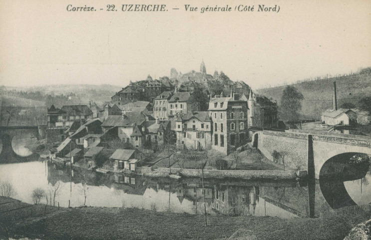 Uzerche : "Corrèze - 22. Uzerche - Vue générale (côté Nord)".