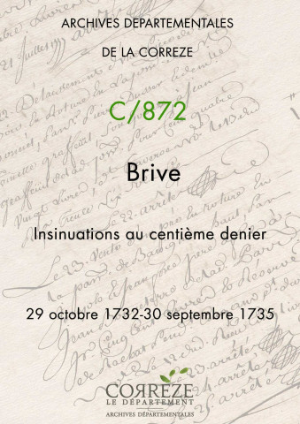 29 octobre 1732-30 septembre 1735