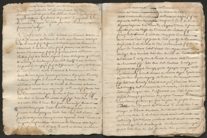 Arpentement du ténement et village de Combroux. 21 novembre 1777