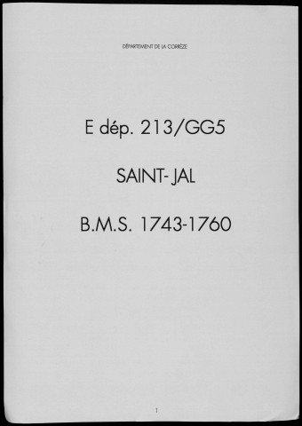 Baptêmes, mariages, sépultures (1743-1760)