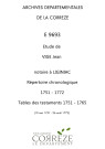 Répertoire chronologique (10 mai 1751-26 août 1772); table des testaments (1751-1765)