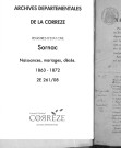 Naissances, mariages, décès (1863-1872)