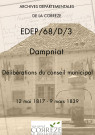 Délibérations du conseil municipal. 12 mai 1817-09 mars 1839