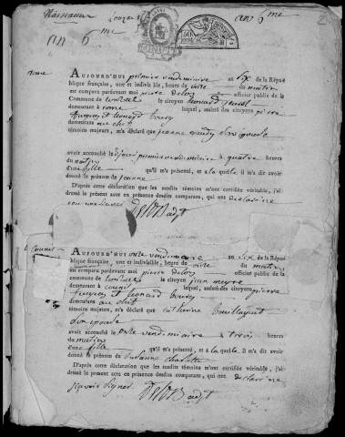 Naissances, mariages, décès (1797-1802)