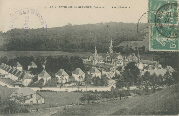 Beyssac : "3. La Chartreuse du Glandier (Corrèze) - Vue générale".