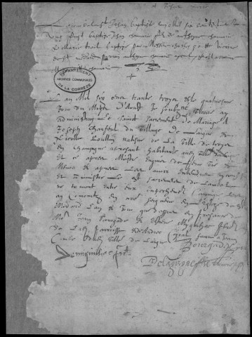 Baptêmes, mariages, sépultures (1623-1700)