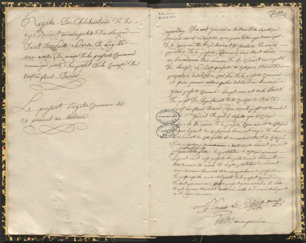 Délibérations du conseil municipal. 07 juin 1795-06 décembre 1835