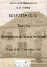 Délibérations du conseil municipal. 19 mai 1850-3 novembre 1861