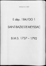 Baptêmes, mariages, sépultures (1737-1792)
