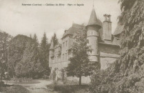 Sarran : "Sarran (Corrèze) - Château de Bitty - Parc et façade".